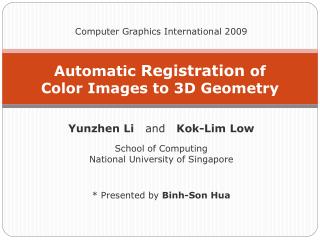 Automatic Registration of Color Images to 3D Geometry
