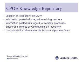 CPOE Knowledge Repository