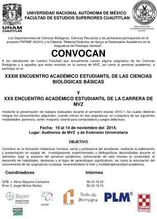 X XIII ENCUENTRO ACADÉMICO ESTUDIANTIL DE MVZ