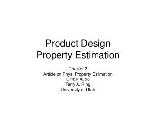 Product Design Property Estimation