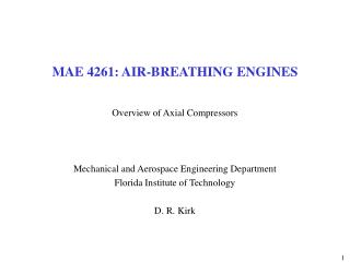 MAE 4261: AIR-BREATHING ENGINES