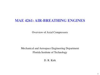 MAE 4261: AIR-BREATHING ENGINES