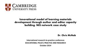Dr. Chris McNab International research-to-practice conference