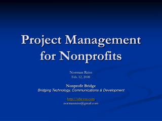 Project Management for Nonprofits