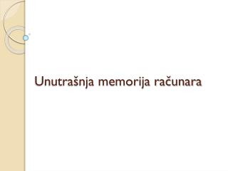 Unutrašnja memorija računara