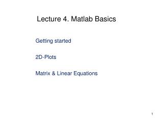 Getting started 2D-Plots Matrix &amp; Linear Equations