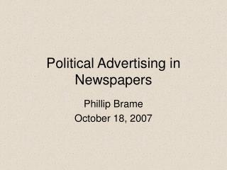 Political Advertising in Newspapers