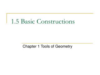 1.5 Basic Constructions