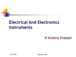 Electrical And Electronics Instruments