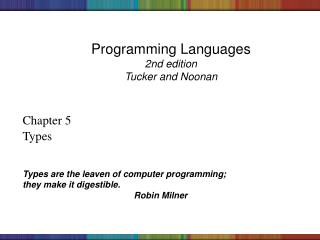 Programming Languages 2nd edition Tucker and Noonan