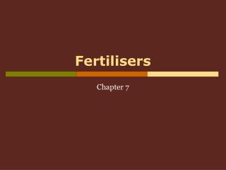 Fertilisers