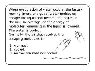 1. warmed. 2. cooled. 3. neither warmed nor cooled.