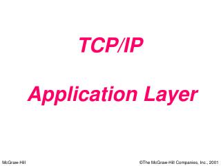 TCP/IP Application Layer