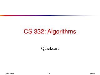 CS 332: Algorithms