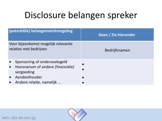 Disclosure belangen spreker