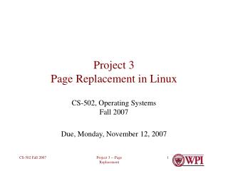 Project 3 Page Replacement in Linux