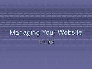 Managing Your Website