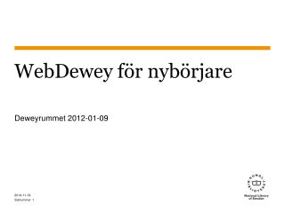 WebDewey för nybörjare