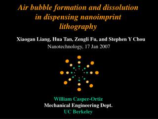 Air bubble formation and dissolution in dispensing nanoimprint lithography