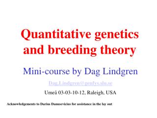 Quantitative genetics and breeding theory