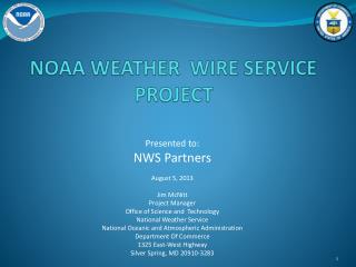 NOAA WEATHER WIRE SERVICE PROJECT