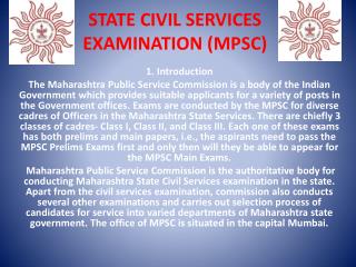 State Civil Services Examination (MPSC)