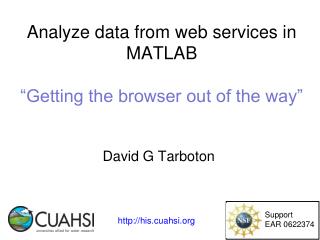 Analyze data from web services in MATLAB “Getting the browser out of the way”