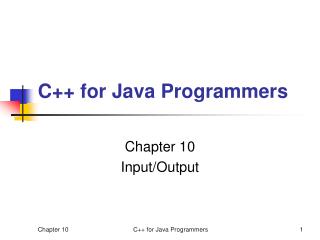 C++ for Java Programmers