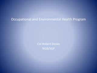 Occupational and Environmental Health Program