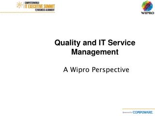 Quality and IT Service Management