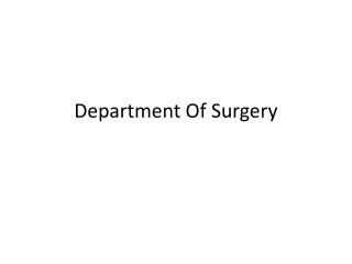 Department Of Surgery