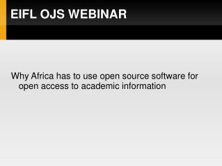 EIFL OJS WEBINAR