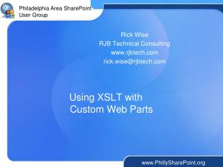 Using XSLT with Custom Web Parts