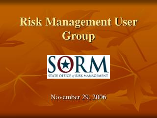 Risk Management User Group