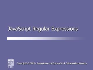 JavaScript Regular Expressions