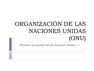 ORGANIZACIÓN DE LAS NACIONES UNIDAS (ONU)