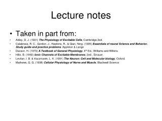 Lecture notes