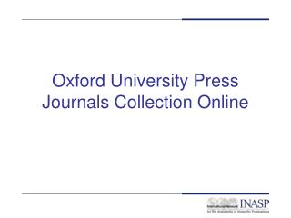 Oxford University Press Journals Collection Online