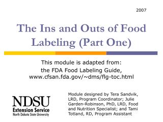 The Ins and Outs of Food Labeling (Part One)