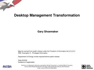 Desktop Management Transformation