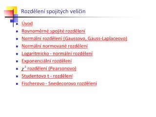Rozdělení spojitých veličin