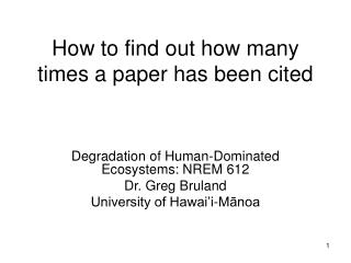 How to find out how many times a paper has been cited