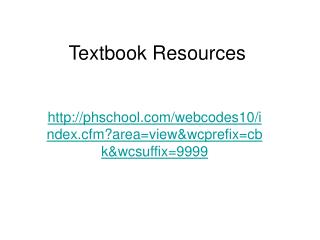 Textbook Resources