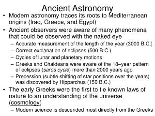 Ancient Astronomy