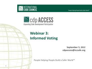 Webinar 3: Informed Voting