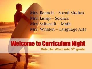 Welcome to Curriculum Night