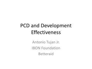 PCD and Development Effectiveness