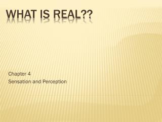 What is real??