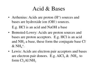 Acid &amp; Bases