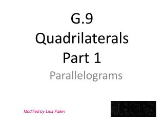 G.9 Quadrilaterals Part 1